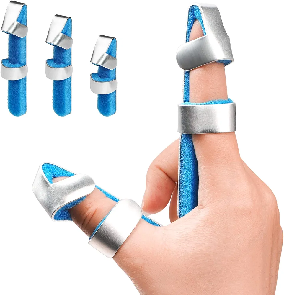 Trigger Finger Splint Brace for Thumb Index Middle Ring Pinky, Metal Foam Broken Dislocated Finger Stabilizer, Aluminum Bendable Curved Mallet Wrap for Arthritis Pain Tendon Injury Immobilizer Knuckle