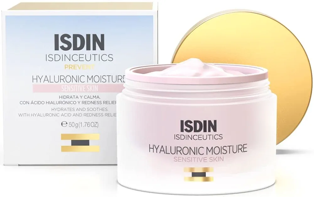 ISDIN Isdinceutics Hyaluronic Moisture Sensitive Skin Calming Daily Face Moisturizer with Hyaluronic Acid 1.76 OZ