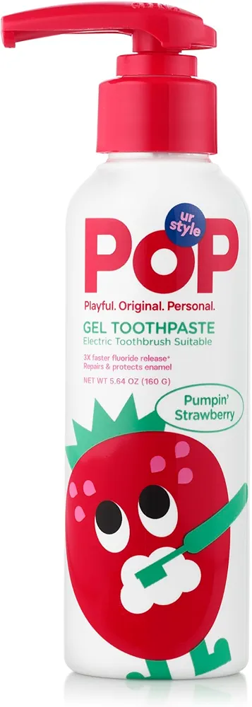 POP Kids Gel Toothpaste Pumpin Strawberry