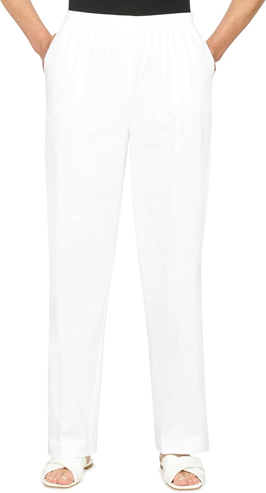 Alfred Dunner All Around Elastic Waist Cotton Short Twill Pants