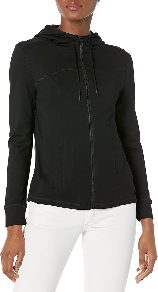 Anne Klein Women's Serenity Knit Zip Front Raglan Sleeve Hoodie