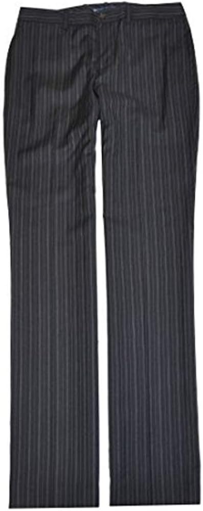 Ralph Lauren Women Wool Pinstripe Pant, Black, 2