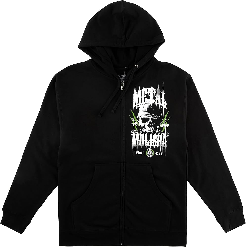 Metal Mulisha Wreck Zip Hoodie Sweatshirt, Black, 3X-Large