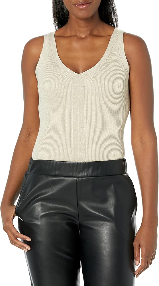 Karl Lagerfeld Paris Women's V-Neck Sweater Tank Top