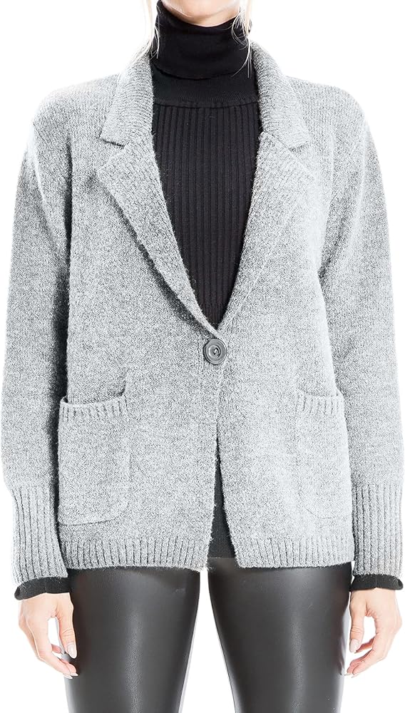 Max Studio Women's Single Button Sweater Cardigan with Pockets