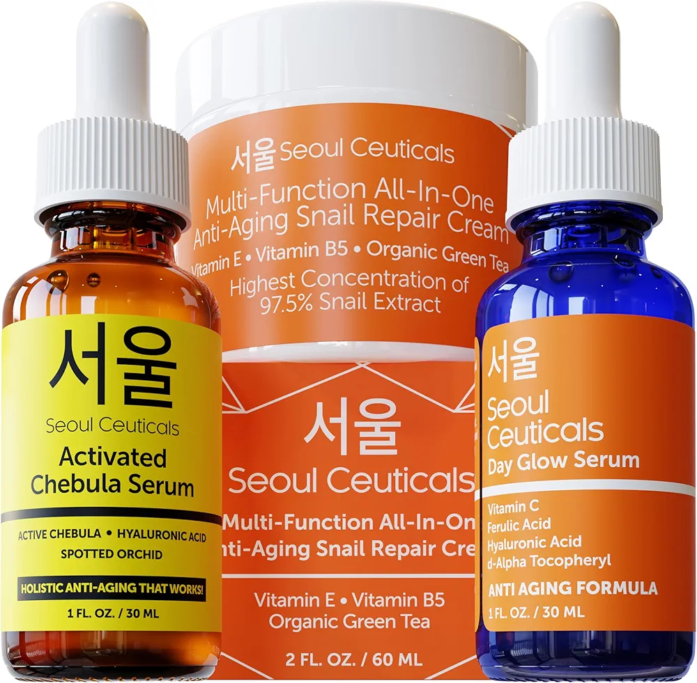 SeoulCeuticals Chebula Serum + Vitamin C Serum - Korean Skincare Anti Aging Set