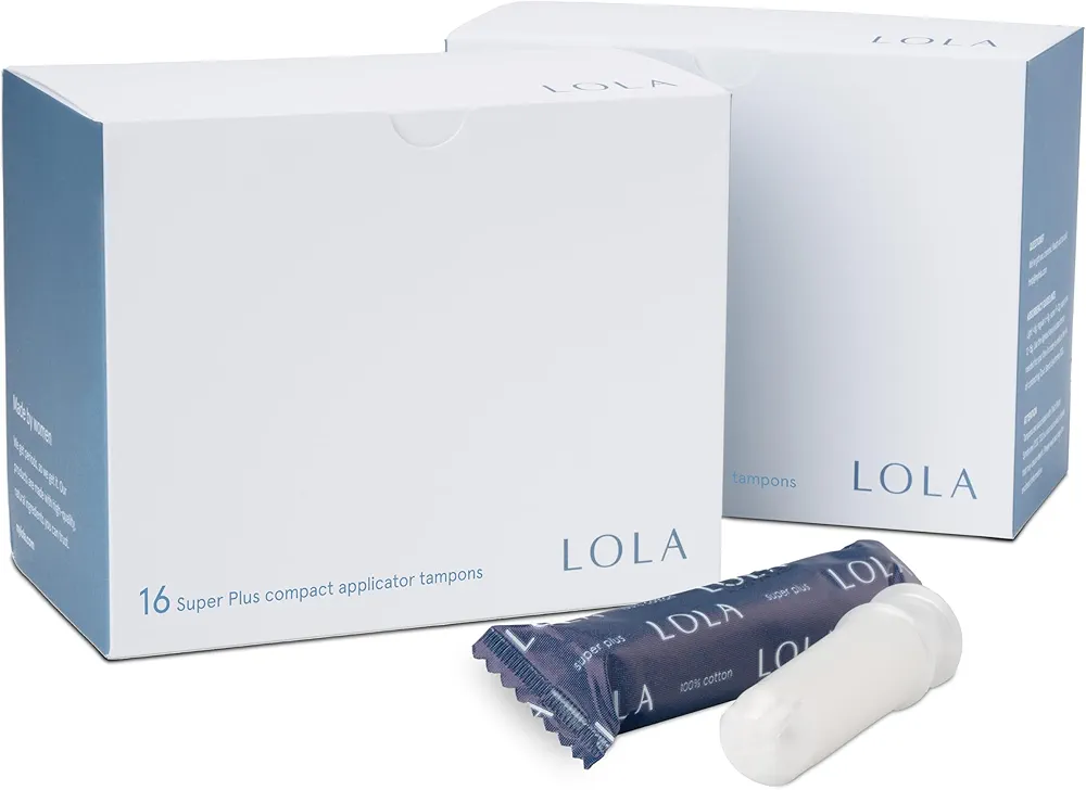 LOLA Organic Cotton Tampons, 32 Count - Super Plus Non-Toxic Tampons, Period Feminine Hygiene Products, HSA FSA Approved Products Feminine Care