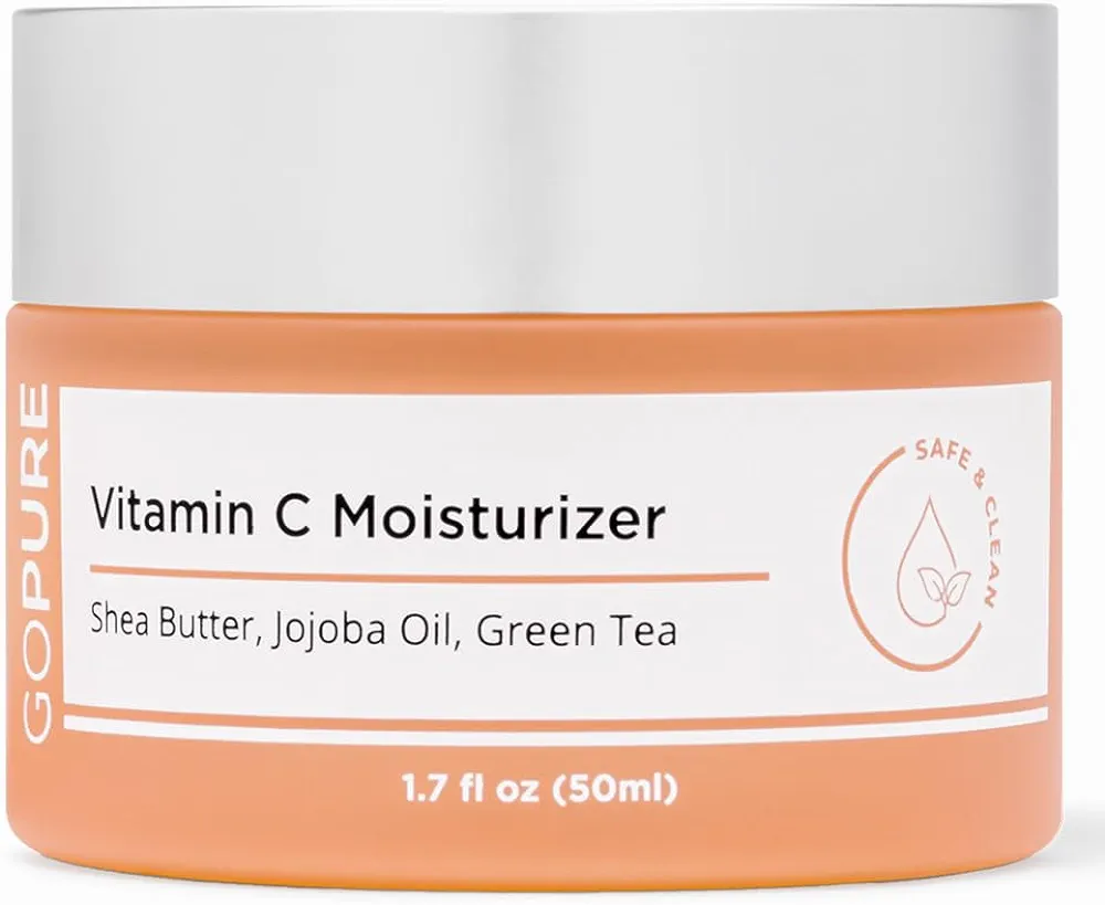 goPure Vitamin C Day Moisturizer - Anti-Aging Vitamin C Face Cream for More Radiant-Looking Complexion, Made with Hydrating Shea Butter and Jojoba Oil and Antioxidant Green Tea - 1.7 fl oz