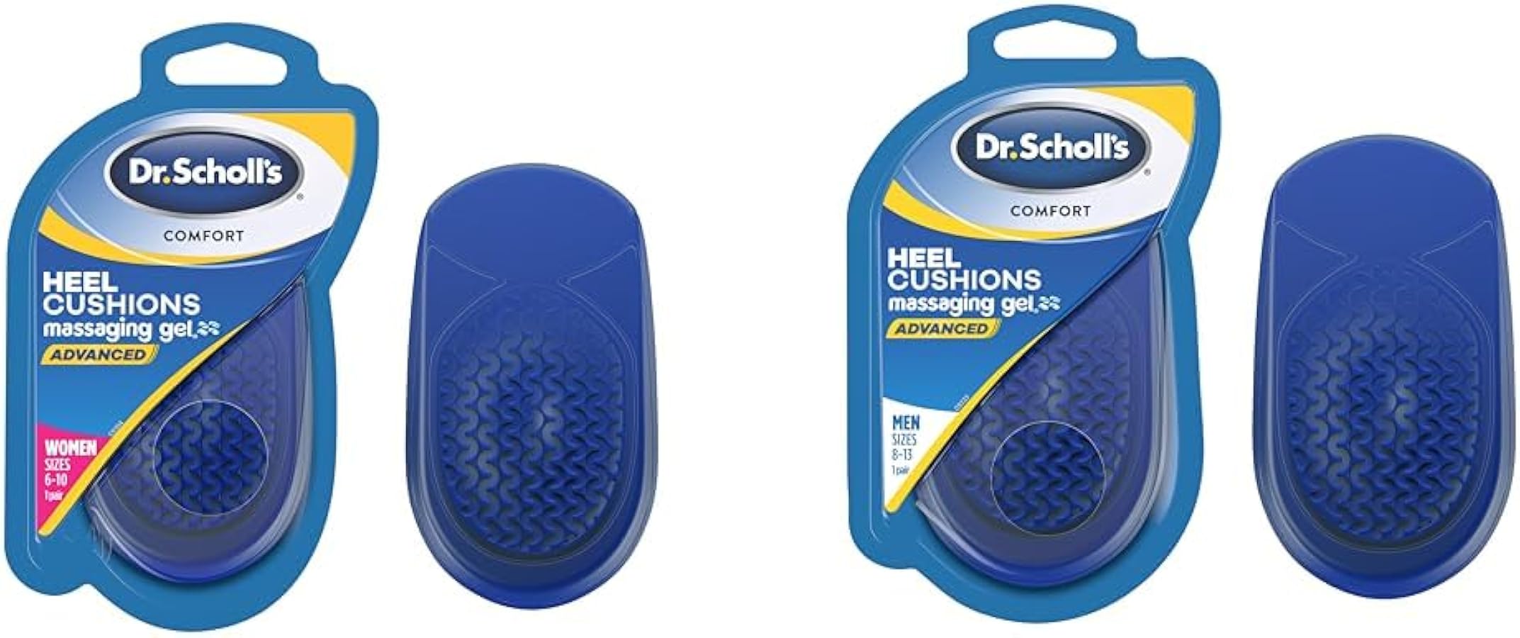 Dr. Scholl's HEEL CUSHIONS with Massaging Gel Advanced // All-Day Shock Absorption and Cushioning to Relieve Heel Discomfort