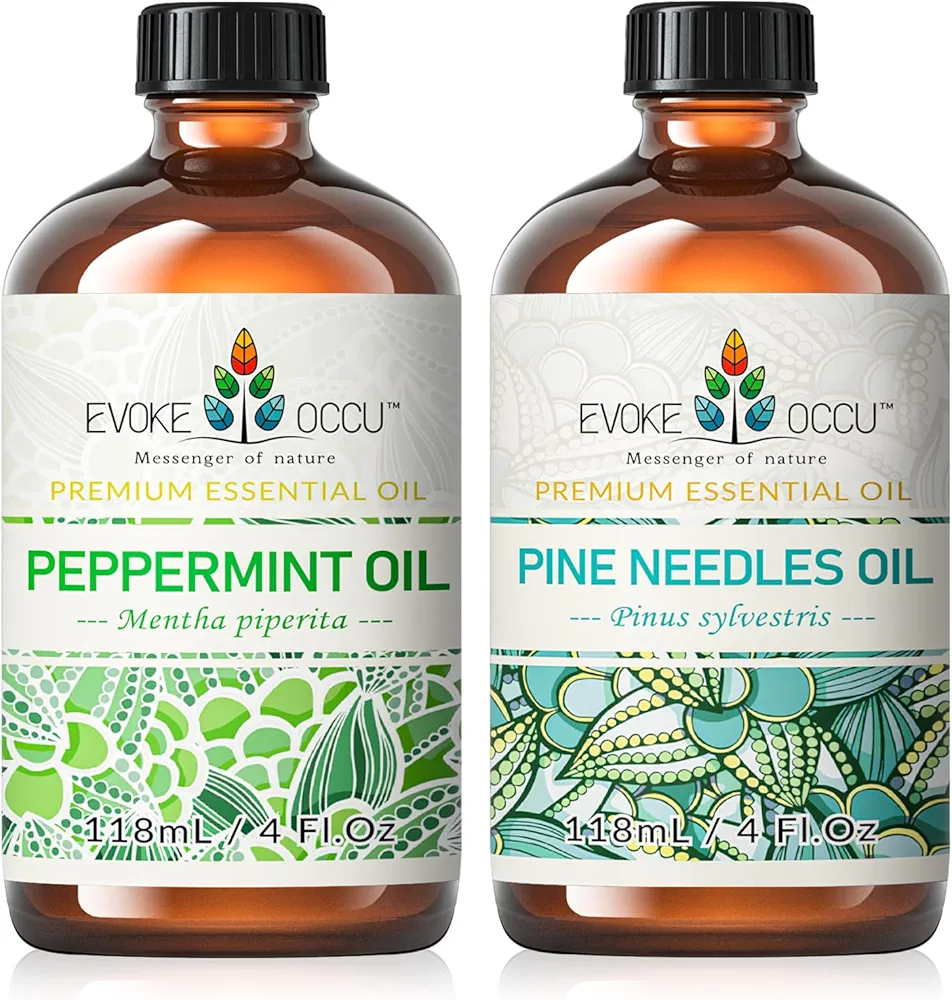 EVOKE OCCU Peppermint Essential Oil and Pine Needle Essential Oil - 4 Fl Oz