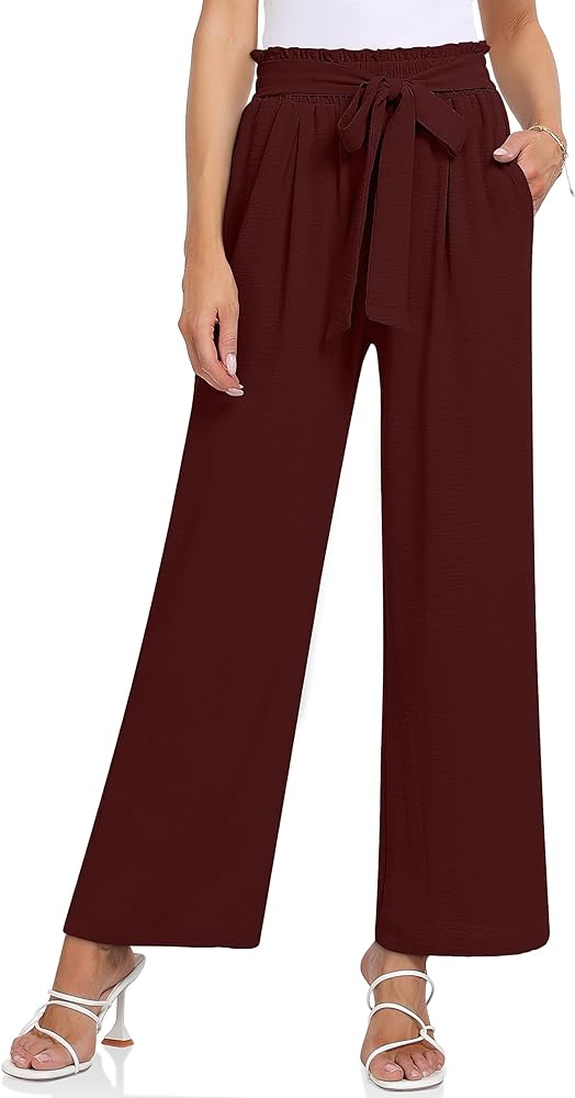 TARSE Dress Pants Women High Waisted Wide Leg Lounge Pants Business Casual Work Pants with Pockets