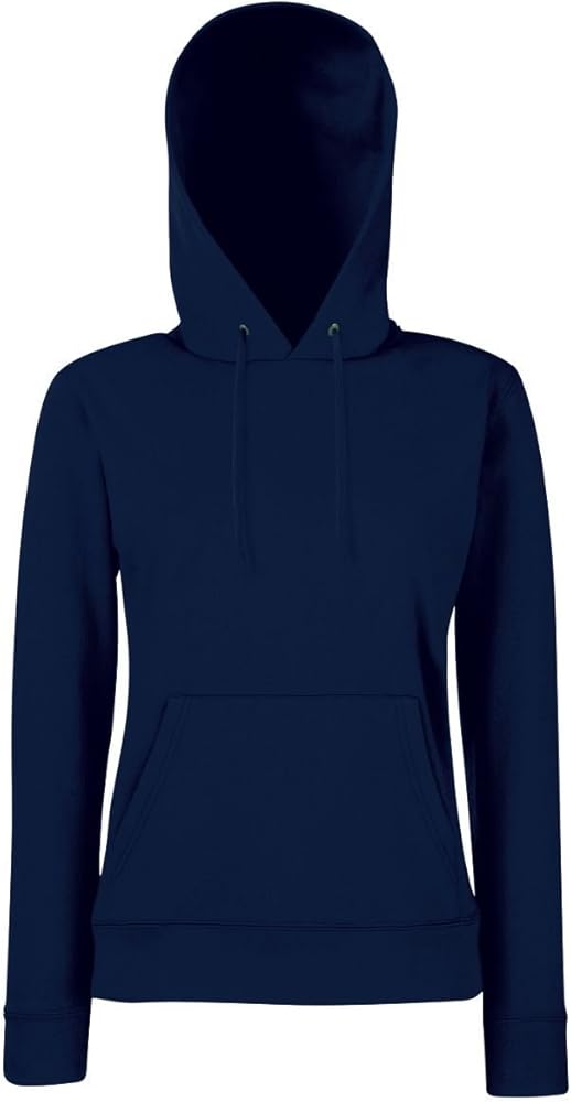 Fruit of the Loom Ladies Lady Fit Hooded Sweatshirt/Hoodie (XS) (Deep Navy)