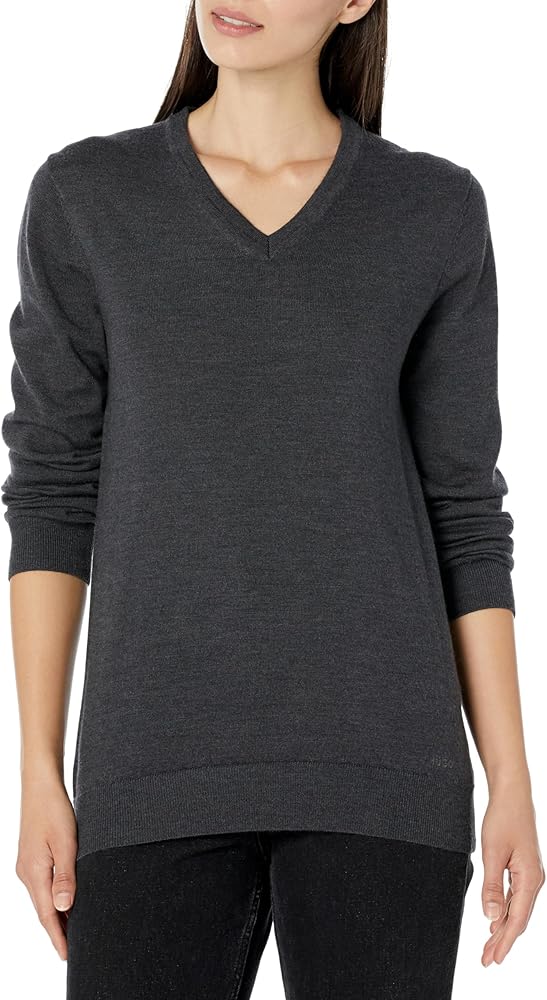 HUGO Women's Tonal Logo V-Neck Sweater