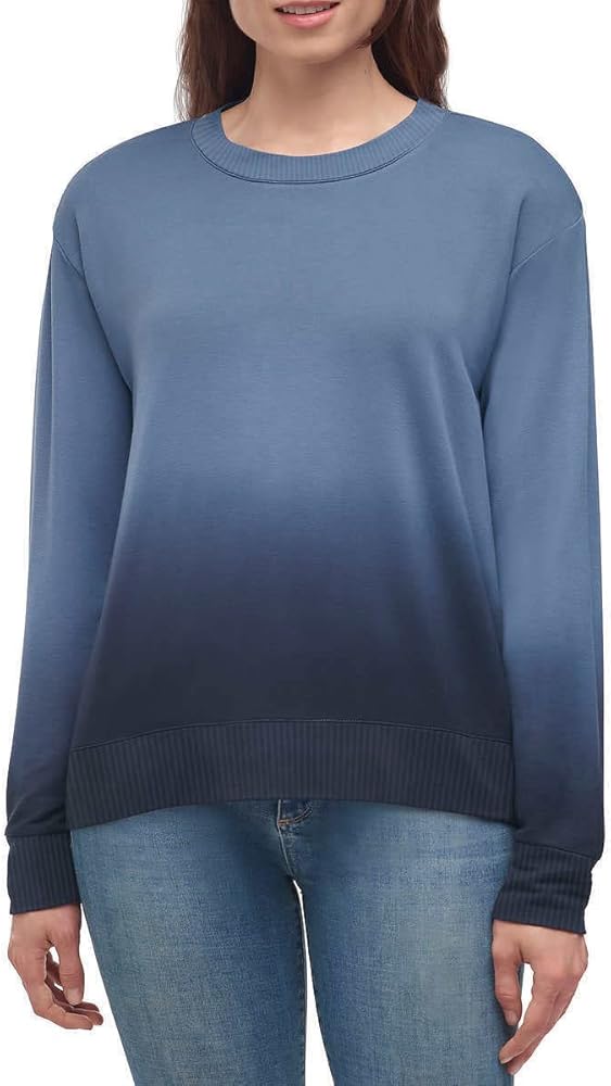 Splendid Womens Crewneck Long Sleeve Pullover Top (Blue, S)