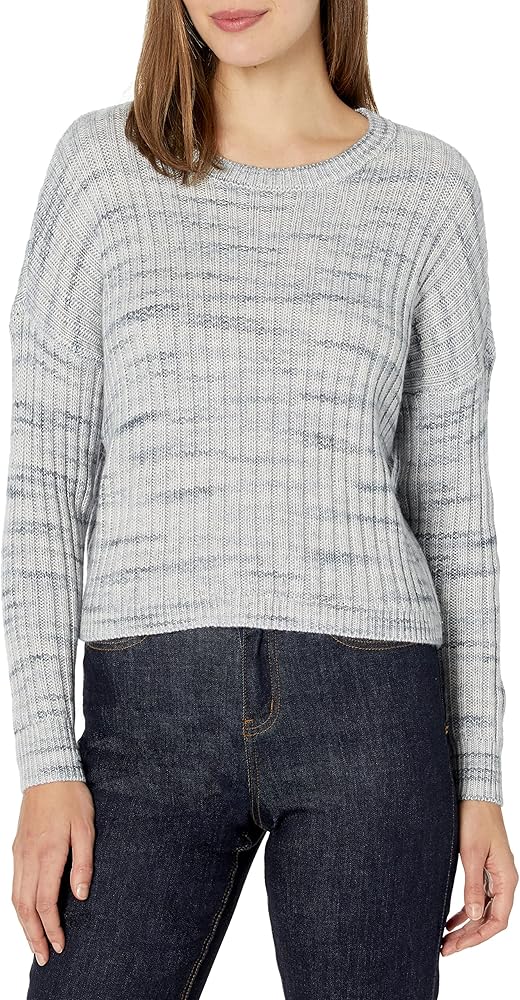 Lucky Brand Women's Spacedye Boxy Sweater, Icelanic Blue Mutli, XX-Large