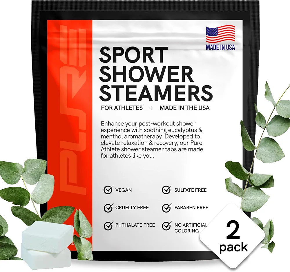 Sport Shower Steamers - Made in USA with Natural Eucalyptus Essential Oil, Shower Tablet Fizzies for Relaxation, Stress and Sinus Relief, Muscle Recovery for Athletes