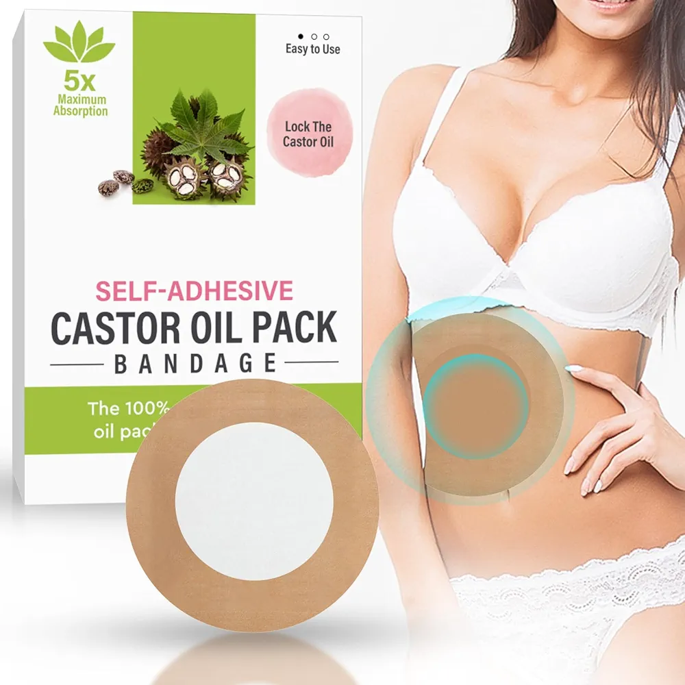 Castor Oil Packs, 10 PCS Soft & Comfortable Castor Oil Pack Wrap, Highly Absorbent Castor Oil Packs with Organic Cotton for Liver, Abdomen