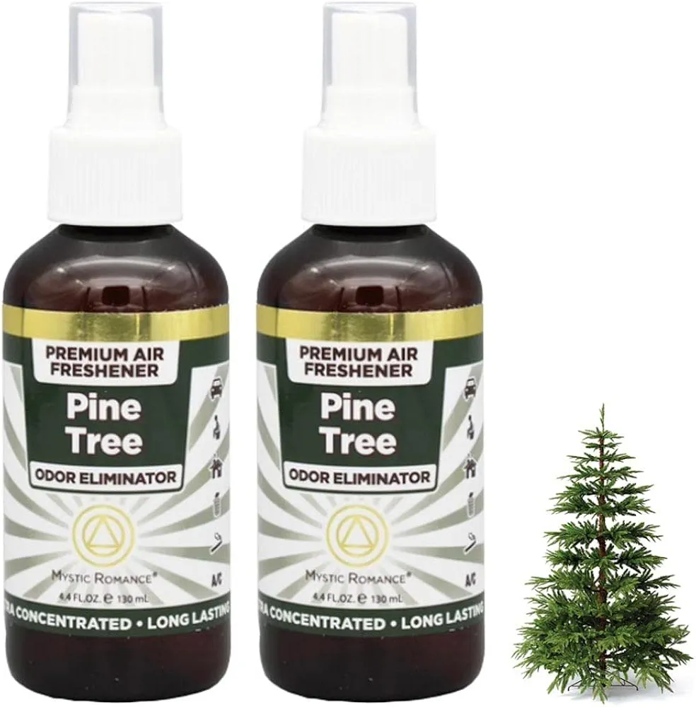 2 Pc Pine Tree Air Freshener Spray Odor Eliminator Holiday Collection Home Car