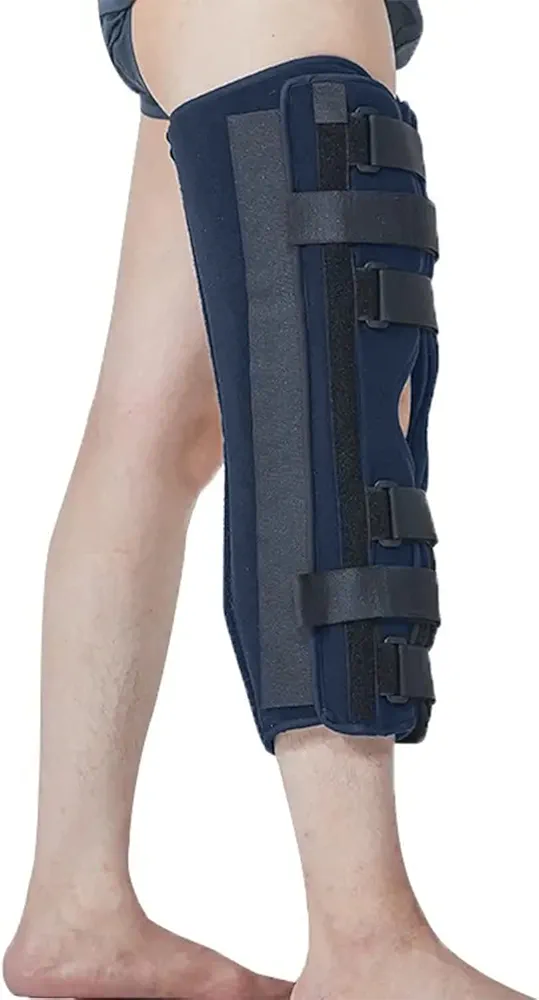 Adjustable tri panel Knee Brace for knee pain Comfortable and Breathable Design for Men and Women - Ideal for Knee Pain Relief and Recovery 18 Inch Knee Immobilizer with Plus Size Support