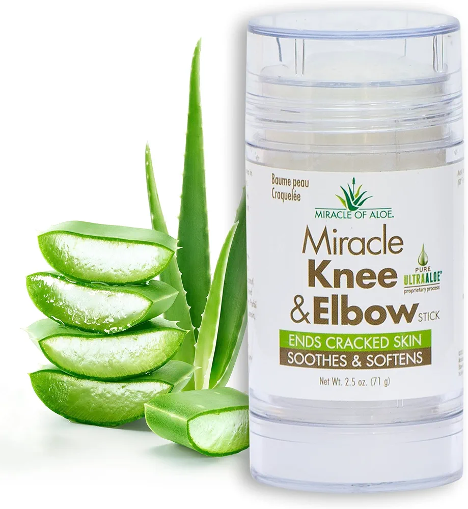 Miracle Knee & Elbow Stick with UltraAloe Gel for Dry, Cracked Skin, Soothes, Moisturizes, Promotes Healing, 2.5 oz