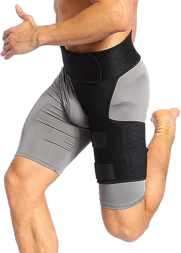 Brrnoo hip compression, Groin Wrap, Thigh Brace Thigh & Sciatic Nerve Hip Support, Groin Thigh Support Sciatica Relief Splint, Reduces Pain in Hip, Groin, Ischihip compression