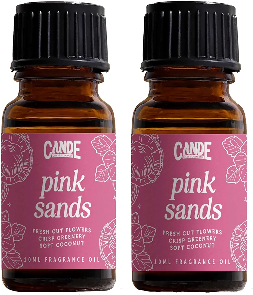 CANDE Craft Premium 2 Pack Fragrance Oil – Diffuser Oils Fragrances Scented for Home, Candle Soap Making Supplies, Aromatherapy Blends for House (10 mL) (2-Pack, Pink Sands)