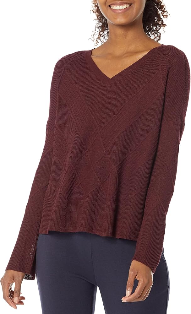 Smartwool Women's Shadow Pine Cable Merino Wool V-Neck Sweater (Regular Fit)