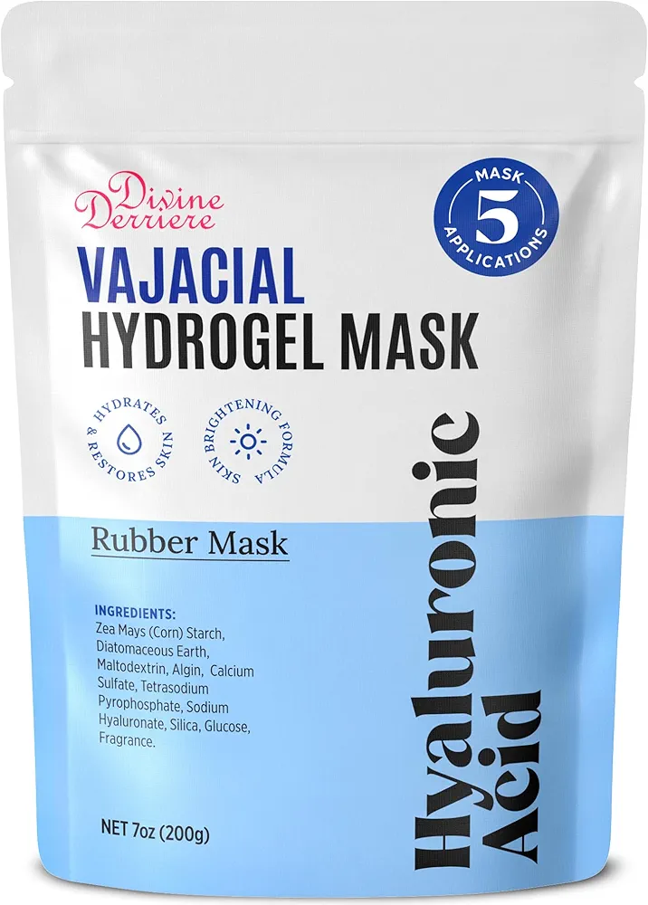 Divine Derriere Hydrogel Vajacial Mask - Premium Modeling Rubber Mask with Hyaluronic Acid, Deeply Purifying & Super Hydrating Hydro-jelly Sheet Masks, Complete Peel-Off Jelly Mask Powder Kit