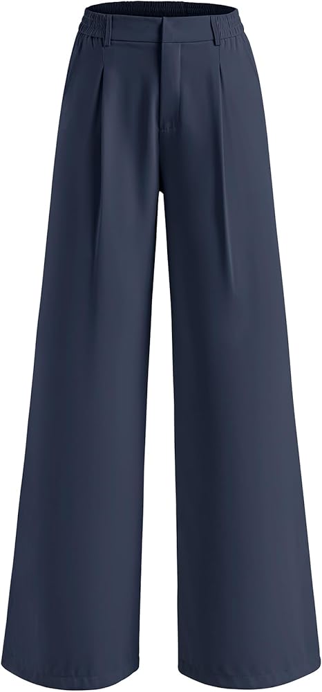 Women's Wide Leg Pants High Waisted Work Business Slacks Palazzo Dress Pants Straight Long Trousers