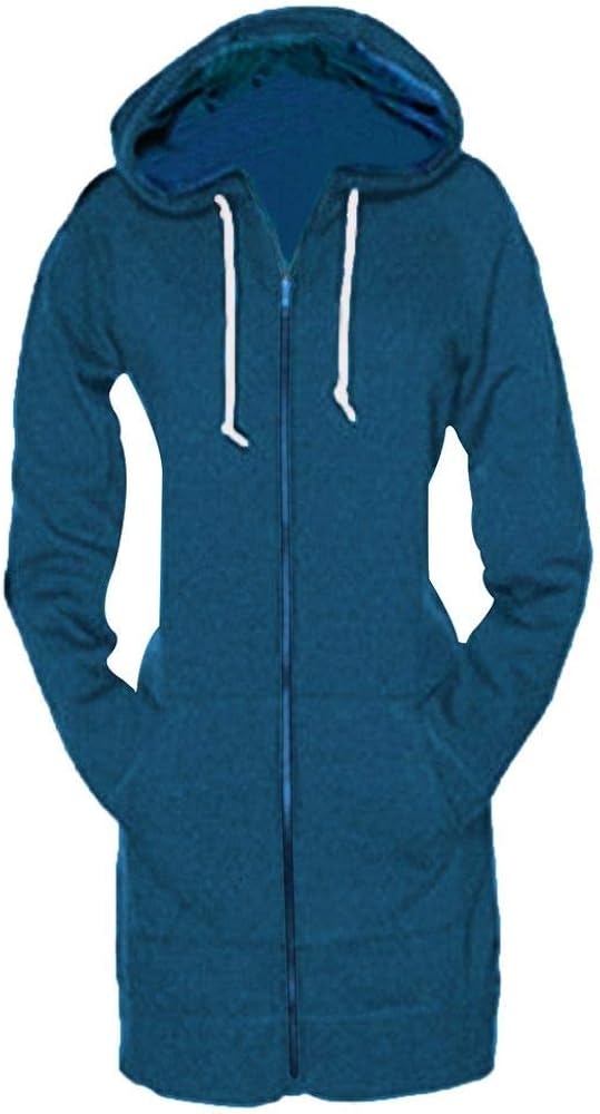 SKYLINEWEARS Women Casual Zip Up Hoodies Fleece Tunic Sweatshirt Long Hoodie Jacket With Pockets