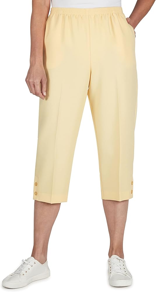 Alfred Dunner Womens Plus-Size Textured Capri