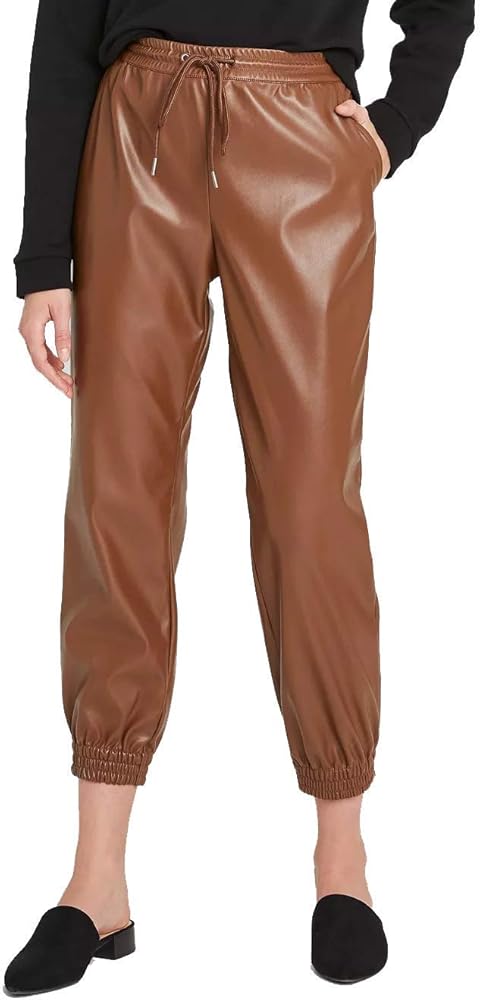 A New Day Women's High-Rise Ankle Length Jogger Pull On Pants - (Brown, Medium)