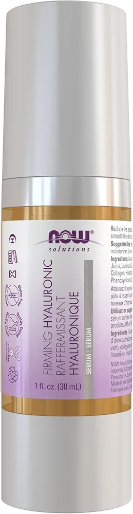 NOW Solutions, Hyaluronic Acid Firming Serum, Naturally Reduces Appearance of Fine Lines, 1-Ounce