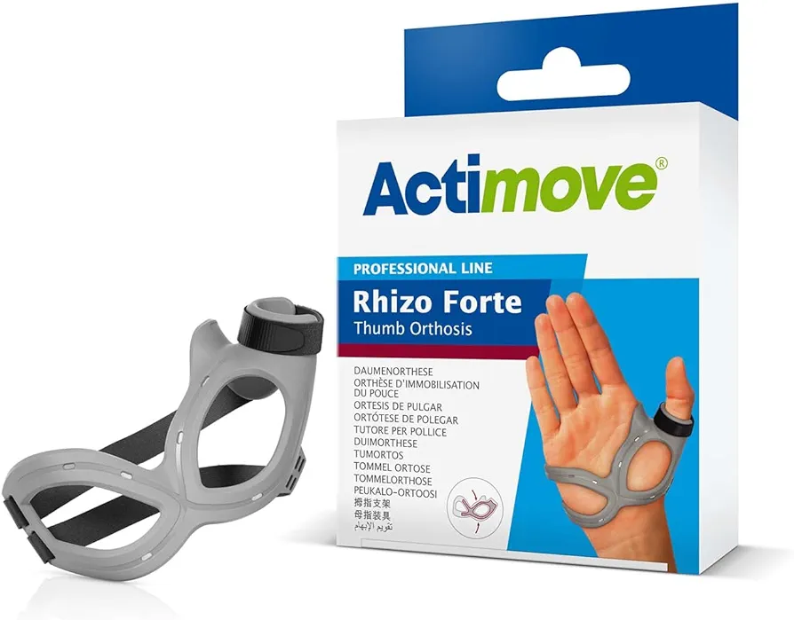 Professional, Rhizo Forte Thumb Brace | Thumb Splint for Rheumatoid Arthritis, Ulnar Collateral Ligament Injuries, Soft Tissue Injuries, Ligament Instability, Post-Operative immobilization | Grey, Right, Large