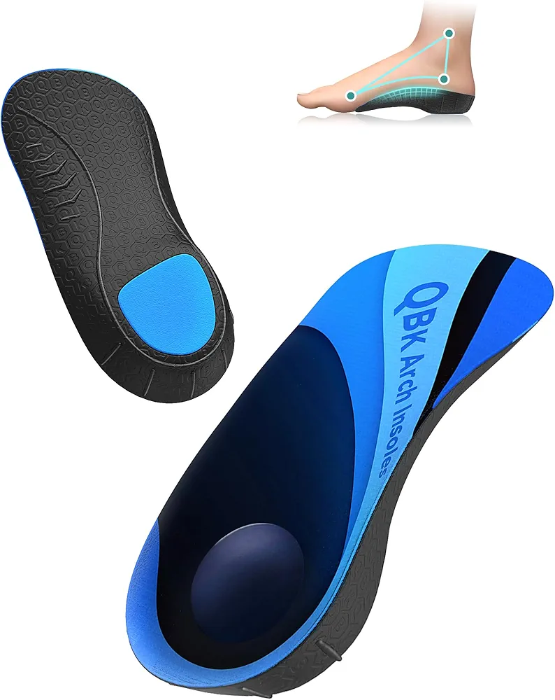 Arch Support Inserts, QBK Metatarsalgia Insoles, Men's Orthopedic Insoles, High Arch Support for Plantar Fasciitis, Flat Foot Metatarsal Bone Pain, Varus Foot XL