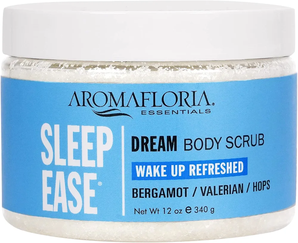 Aromafloria Sleep Ease Dream Body Scrub with Essential Oils of Bergamot, Valarian and Hops - 12 oz…