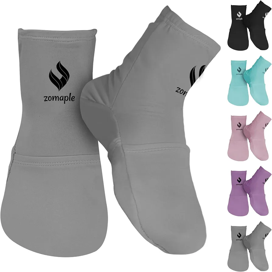 Zomaple Cold Therapy Socks for Women - Perfect Ice Pack Cooling Socks for Plantar Fasciitis, Neuropathy, Chemotherapy Recovery, Arthritis, Ankle & Heel Pain Relief (Grey, Large 11-13)