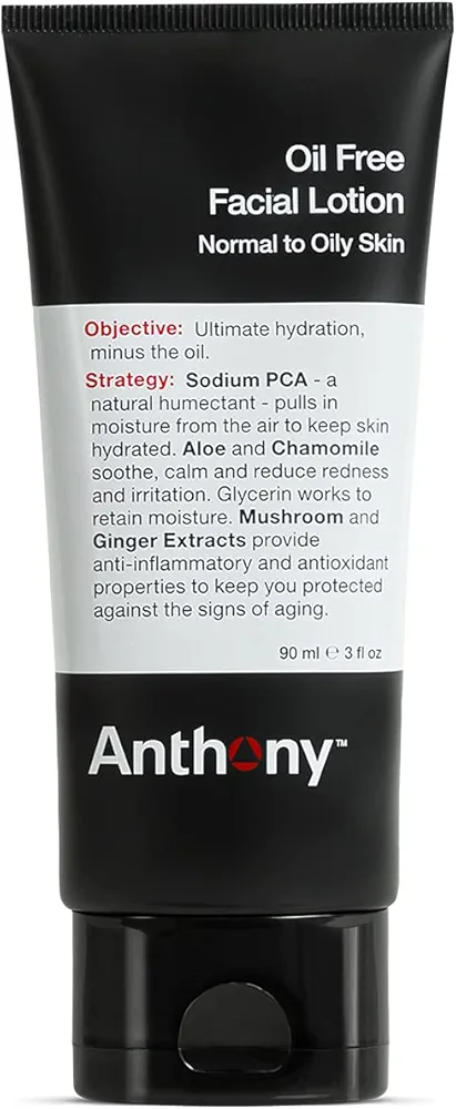 Anthony Oil Free Facial Lotion – Men’s Hydrating Face Moisturizer for Normal to Oily Skin – Anti-Aging and Antioxidant Formula – 3 Fl Oz