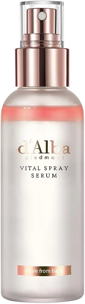 d'Alba Italian White Truffle Vital Spray Serum, Vegan Skin Care, Calming and Hydrating Facial Mist for Red and Sensitive Skin, Glow Serum, Surfactant Free, All in One, Korean Skin Care