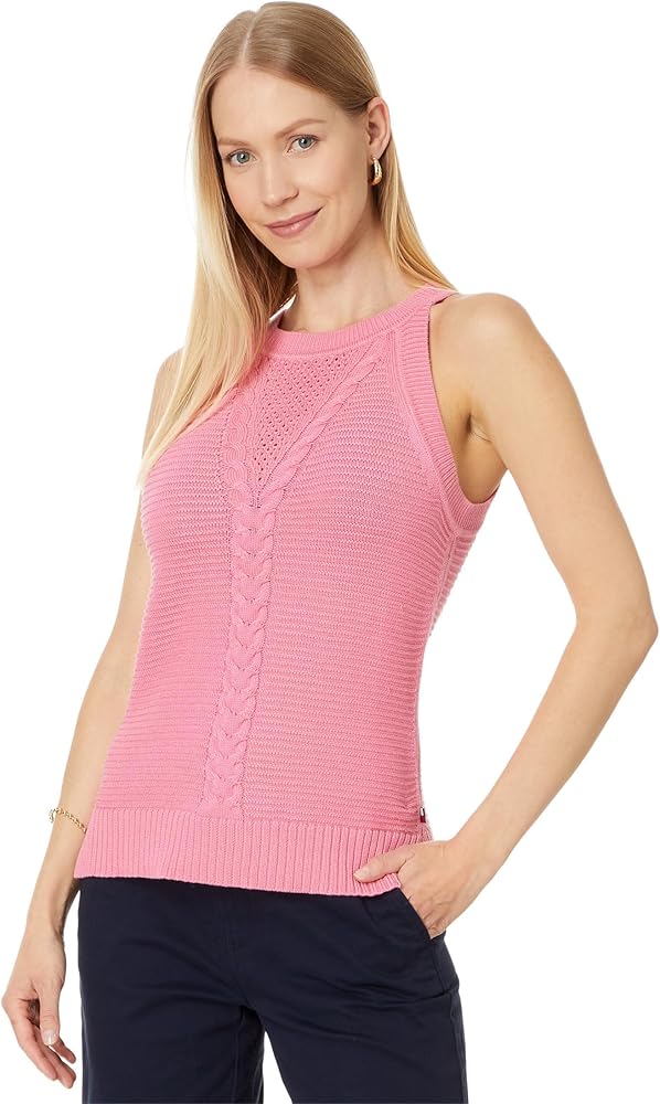 Tommy Hilfiger Sleeveless Cable Halter Sweater womens