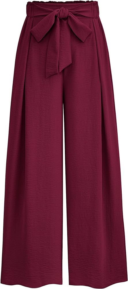 PRETTYGARDEN Women's Wide Leg Work Pants Business Casual High Waisted Loose Palazzo Trouser Summer Clothes