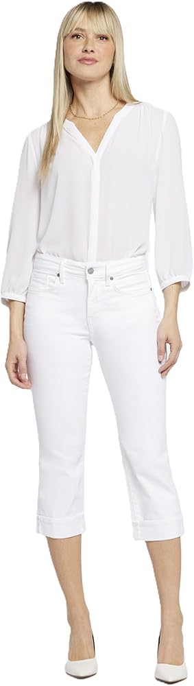 NYDJ Women's Marilyn Straight Crop Cuff Jeans | Cropped Slimming Jeans