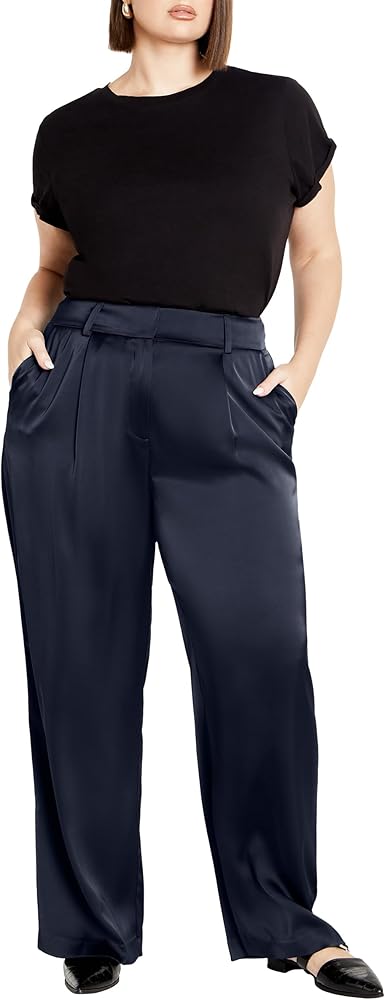 City Chic Women's Apparel Women's CITYCHIC Plus Size Pant Rylie, Steel Blue