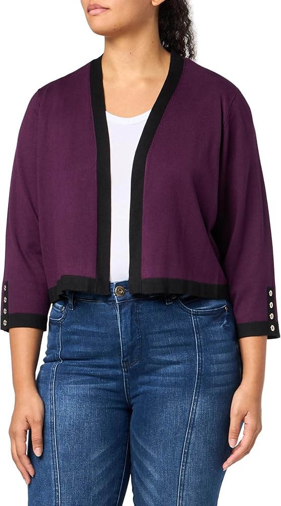 Tommy Hilfiger Women's Shrug Plus Size,Aubergine/Black,1X