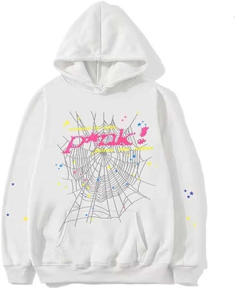 Spider Web Graphic Hoodie,Cotton Pullover Sweatshirt Oversized Casual Comfortable For Men And Women