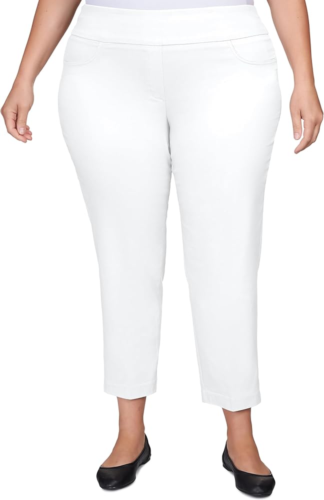 Ruby Rd. Womens Womens Plus-Size Mid-Rise Pull-on Straight Solar Millennium Tech Ankle Pant