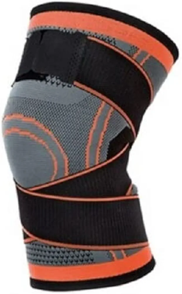 Knee Support Hand Compression Osteoarthritis Arthritis Pain Relief Jogging Exercise Elastic Wrap Splint Knee Mats for Men and Women (XL, Orange)