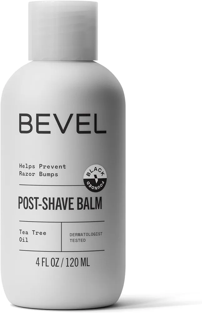 Bevel After Shave Balm for Men with Shea Butter and Jojoba Oil, Soothes and Cools Skin to Help Prevent Ingrown Hairs and Razor Bumps, 4 Fl Oz (Packaging May Vary)