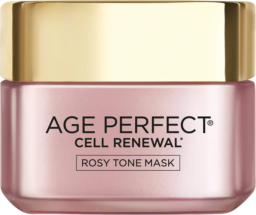 L'Oreal Paris Skincare Age Perfect Rosy Tone Face Mask With Aha and imperial peony for Rosy, Radiant Skin, 1.7 Oz