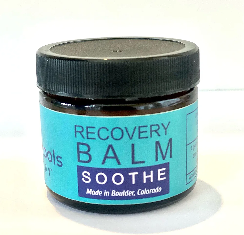 Wave Tools All Natural Recovery Balm Soothe small batch pure essential oils Ideal for massage in amber glass jar(2OZ)